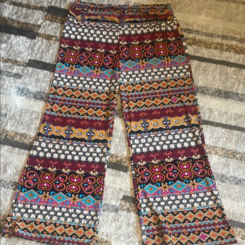 WinWin Multicolor Patterned Wide Leg Pants